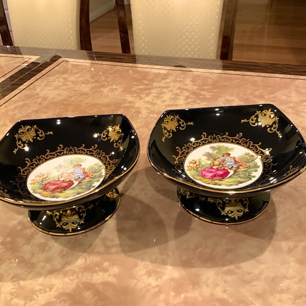 Romeo and Juliet porcelain decorative fruit bowls